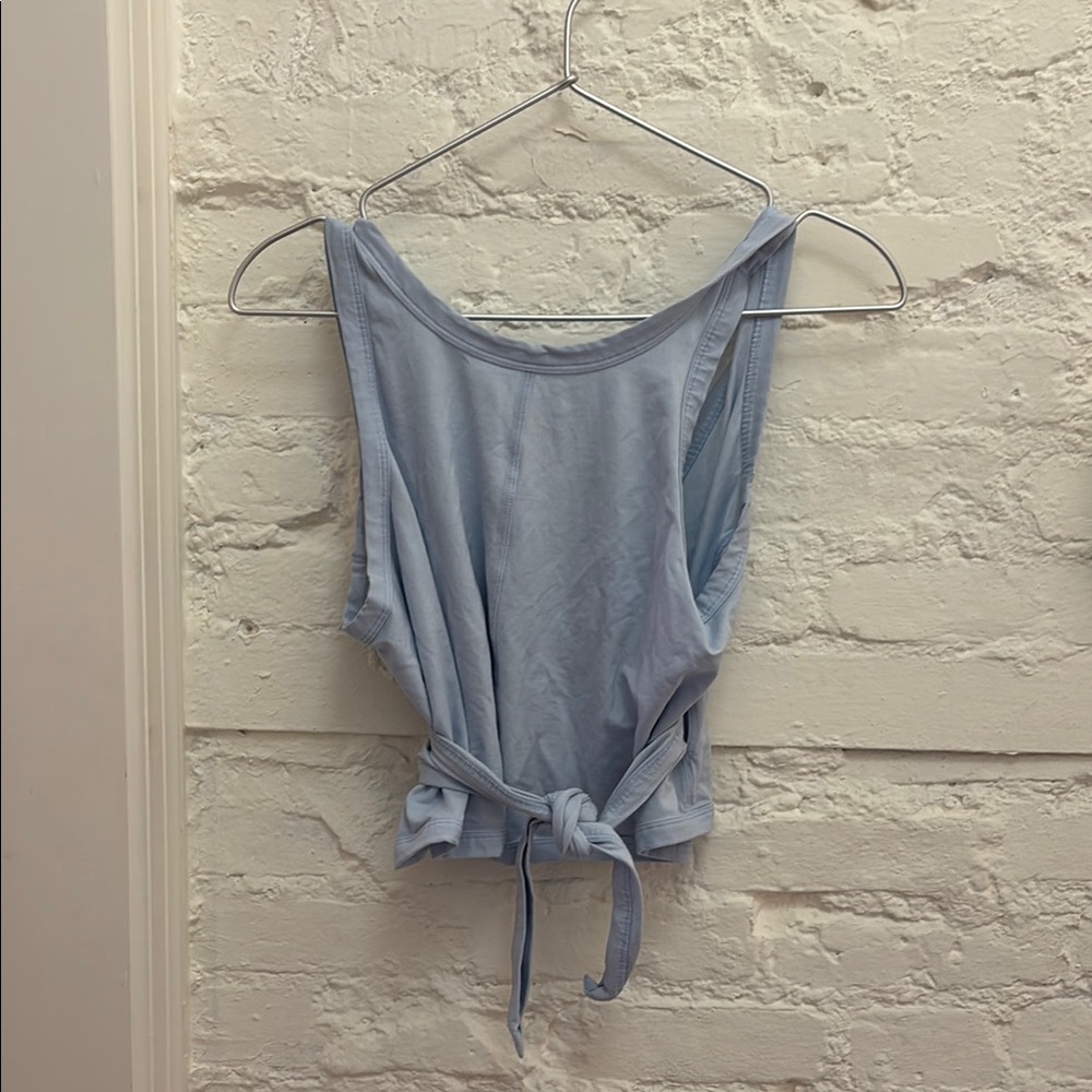 Lululemon Blue Sleeveless Tie Athletic Tank Top